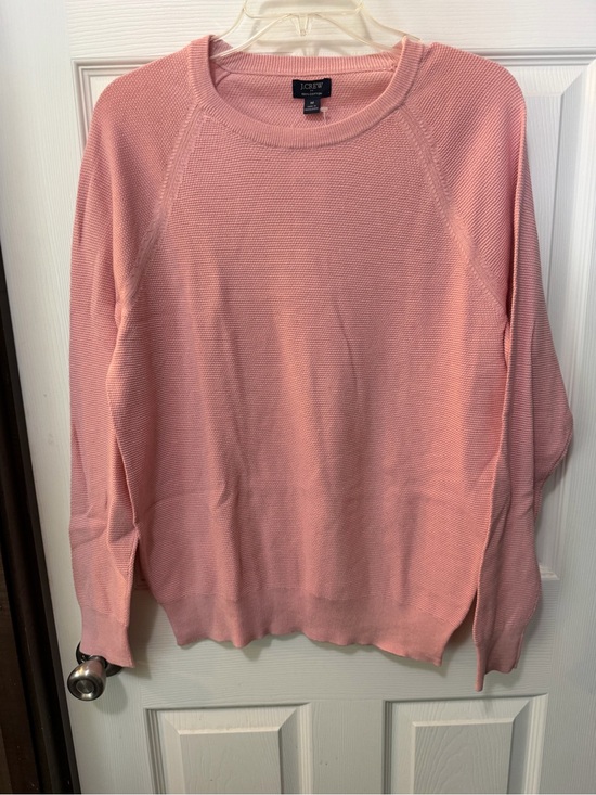 J. Crew Sweaters - NWT J. Crew Women's Pink Crewneck Cotton Subtle Waffle Knit Sweater Sz M